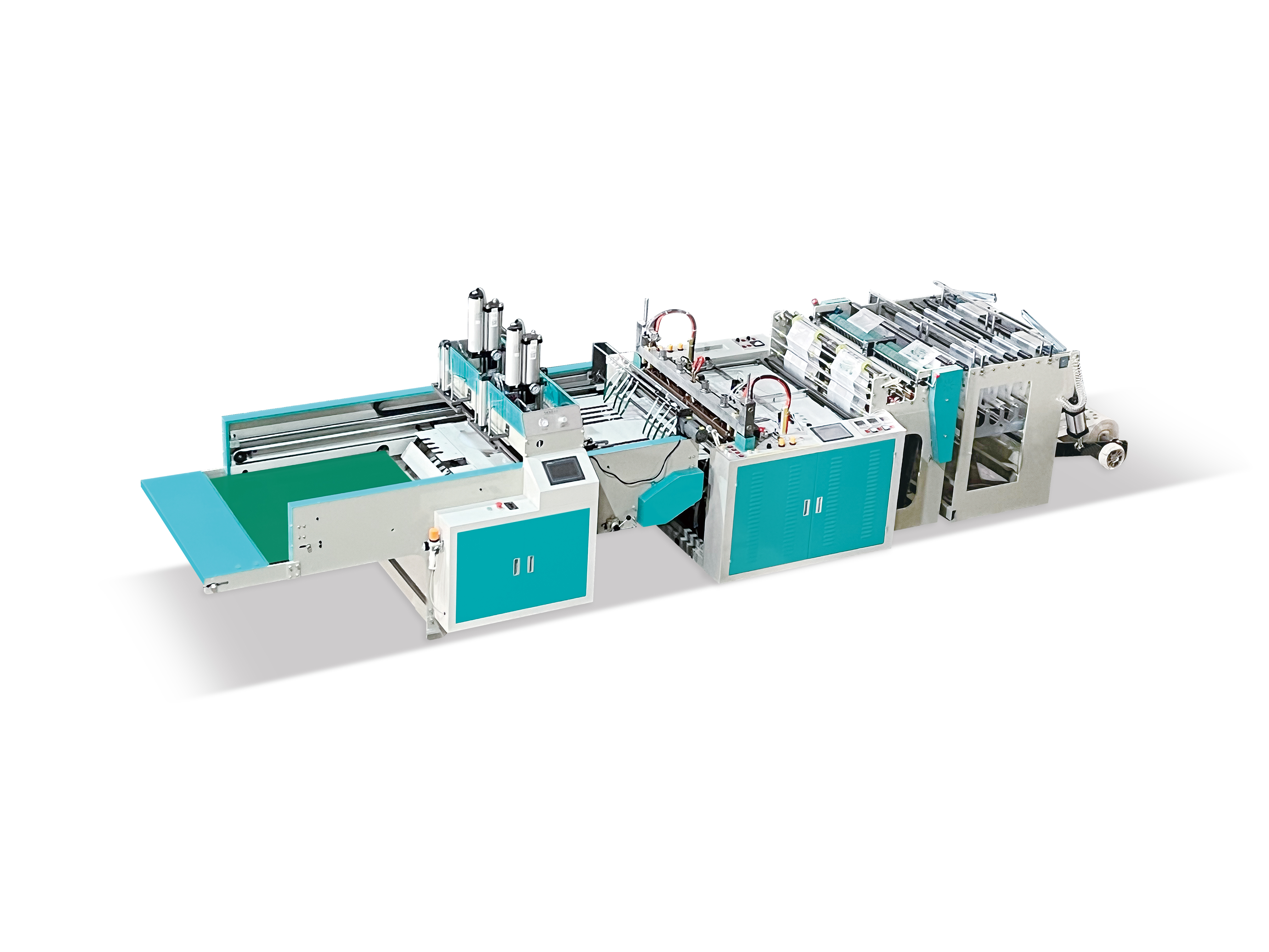 HSRQ-500x2G High speed 2 lines Heat Cutting T-shirt bag Making Machine