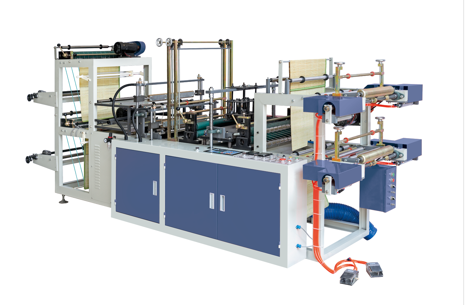 HSLJ-500/600/800 Computer 2 layers Roll Fat Bag/T-shirt Bag Making Machine